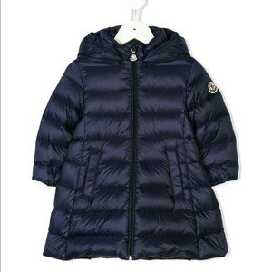 Toddler Girls Moncler Navy Blue hooded padded coat size 24
